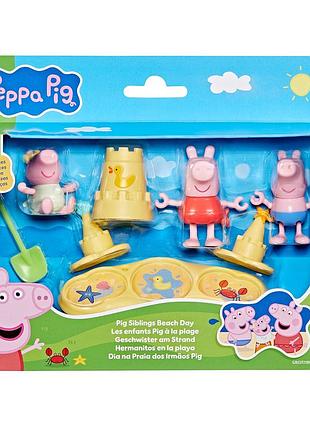 Игровой набор peppa figurines – три маленьких свинки на пляже