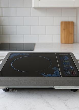 Плита электрическая инфракрасная на 1 конфорку domotec 2000вт, настольная стеклокерамическая плита с таймером, ms-5842