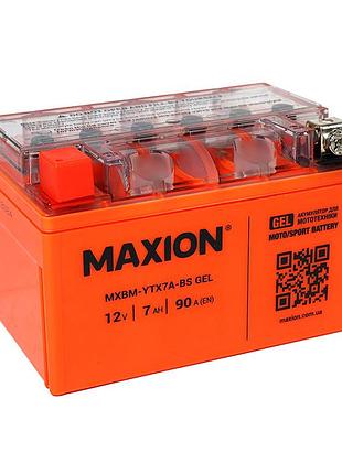 Гелиевый мото аккумулятор 12v 7ah maxion ytx7a-bs gel 150х87х94мм мотоаккумулятор для скутера мопеда