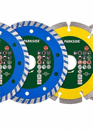 Набор алмазных отрезных дисков parkside ø125 мм, 4 шт wws-dts4-p01