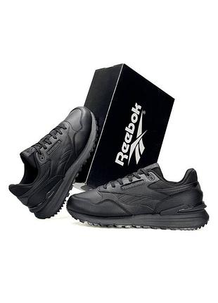 Мужские кроссовки reebok classic leather 2400 all black