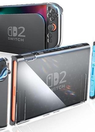 Прозрачный чехол heystop switch 2 для nintendo, защитная оболочка для док-станции защитная пленка для экрана 4k hd, чехол для