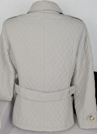 Брендовая стеганая демисезонная куртка с поясом marks&spencer синтепон этикетка2 фото