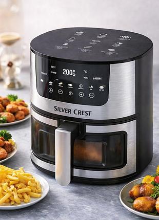 Мощный аэрогриль silver crest sc-8855s 7л 4200 вт