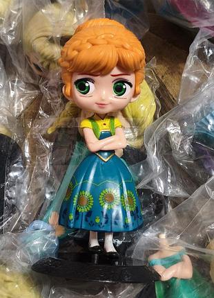 Аниме фигурка анна 16 см ледяное холодное сердце статуэтка чиби дисней chibi disney принцесса в платье