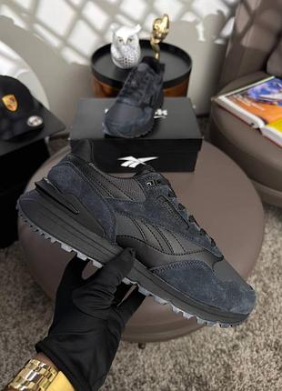 Мужские кроссовки reebok classic leather 2400 dark matter grey