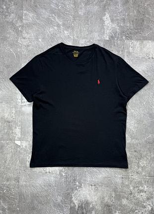 Оригінальна футболка polo ralph lauren поло ральф лорен чоловіча чорна розмір l (орієнтир за замірами), стан ідеальний