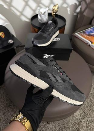 Мужские кроссовки reebok classic leather 2400 grey black