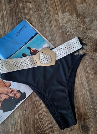 Плавки бикини высокая талия низ к купальнику от boohoo