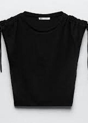 Футболка zara топ в рубчик рощиір s
