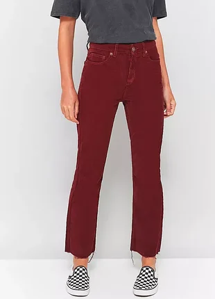Бордовые вельветовые джинсы bdg urban outfitters kick