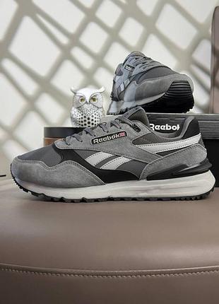 Чоловічі кросівки reebok classic leather 2400 grey black white