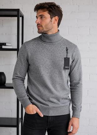 Гольф водолазка мужская luke&amp;co xxl xl l серый однотонный (12345990-22)