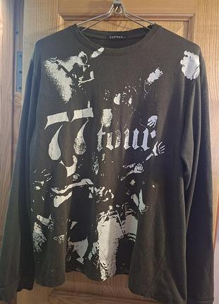 Чоловічий лонгслів topman xl з принтом