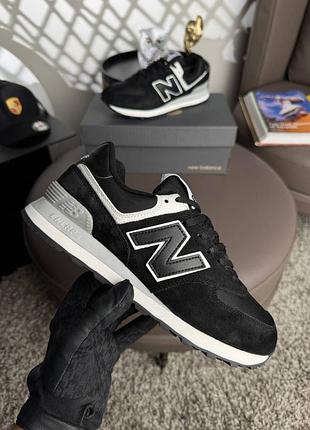 Мужские кроссовки new balance 574 classic m BSDx black white grey