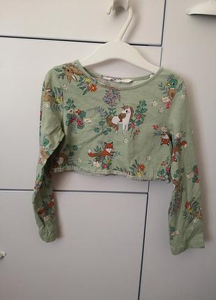 Трикотажная кофта топ h&amp;m на девочку 4-6 лет 110-116 см