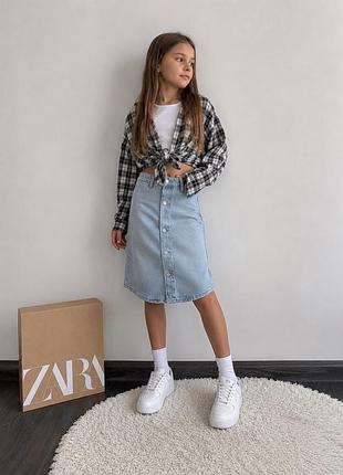 Спідниця джинсова довга голуба zara