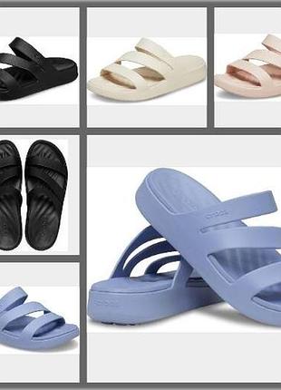 Женские шлепанцы crocs getaway оригинал w6-w9