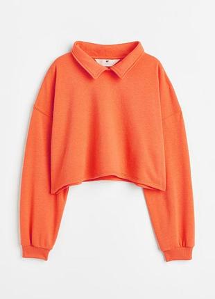 Світшот укорочений для дівчинки h&m 1126691-009 146-152 см (10-12 years) помаранчевий