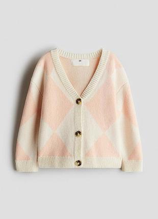 Кардиган вязаный для девочки h&m 1262852-004 110-116 см (4-6 years) розовый