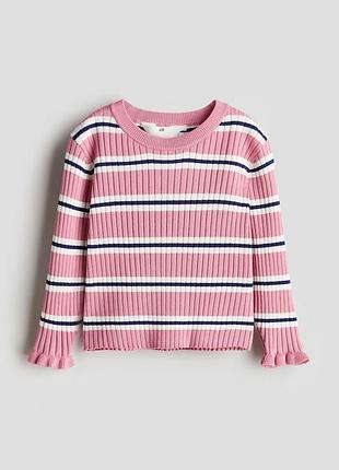 Джемпер рубчатой вязки для девочки h&m 1196719-021 092 см (18-24 months) розовый