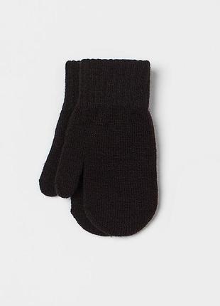 Варежки тонкой вязки для мальчика h&m 0862642-005 2.5 черный