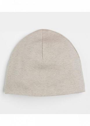 Шапка хлопковая двойная для девочки h&m 1098074-001 обхват 55-57 (158-176 см) бежевый