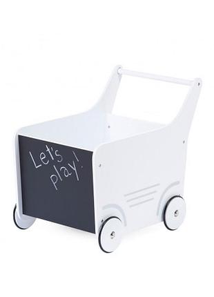 Дерев’яний візок для іграшок childhome wooden stroller з дошкою для малювання