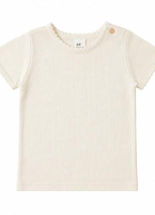 Футболка тонкої в'язки для дівчинки h&m 0960307-005 092 см (18-24 months) білий