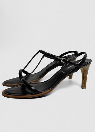 Jil sander вінтажні шкіряні босоніжки туфлі на підборах
