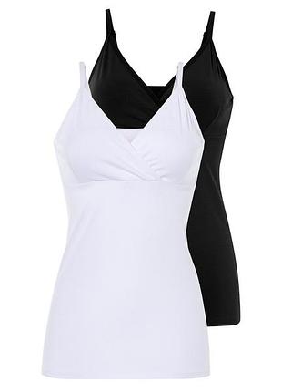 Майка для кормящих мам с вшитым топом 2 шт. для женщины esmara lycra® 458469 l черный, белый