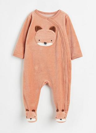 Чоловічок велюровий для хлопчика h&m 1085412-002 092 см (18-24 months) помаранчевий