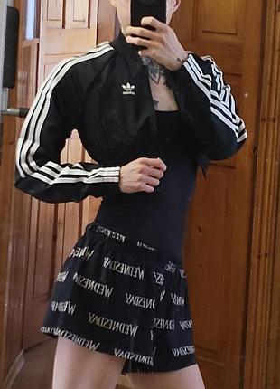 Укороченное зип худи adidas originals с бирками