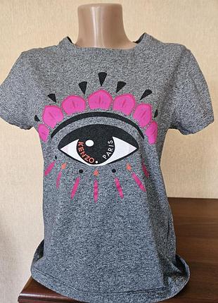 Оригинальная серая футболка kenzo paris «eye» (око)