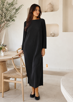 Сукня довга  жіноча чорна m&s collection p.18  мілке гофре