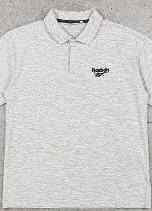 Reebok світло-сіре поло з вишитим логотипом