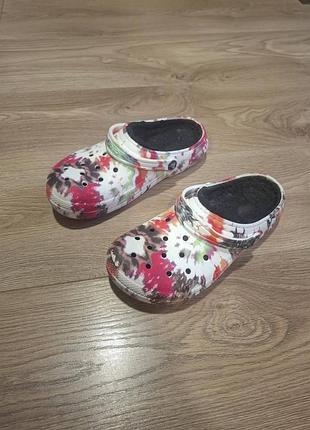 Жіночі крокси crocs р. j6 (24.5-25 см) оригінал хутро. вузька ніжка