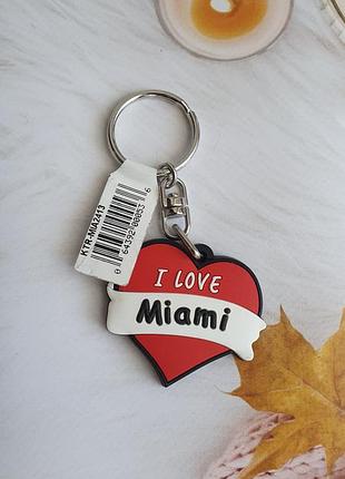 Брелок i love miami, сувенир из сша