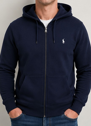 Мужское худи polo ralph lauren на молнии, темно-синее