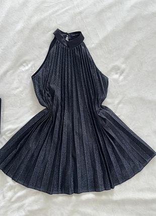 Сукня чорна zara з люрексом