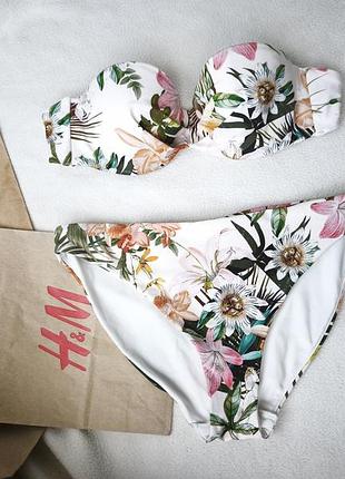 Купальник бандо h&m лиф р. 75 b  плавки на бедра 95 - 105см