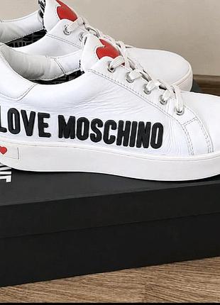 Кеды мокасины кожаные moschino