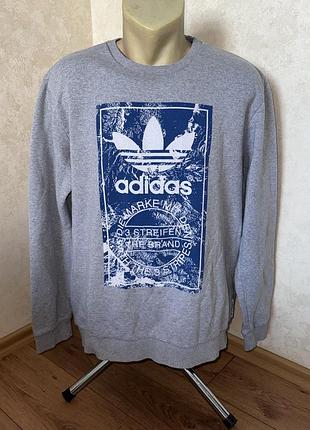 Кофта спортивна чоловіча adidas світшот толстовка сіра
