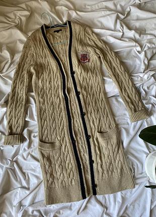 Женский кардиган tommy hilfiger 100% шерсть ягненка  m
