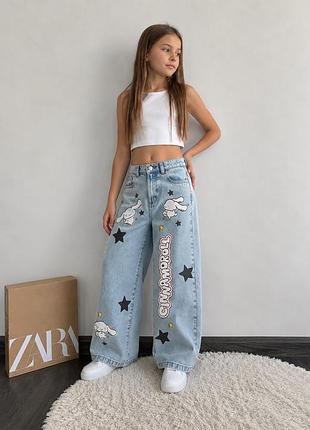 Джинси wide leg cinnamoroll