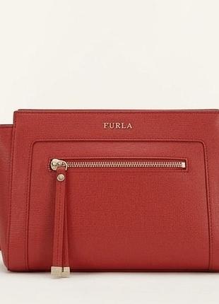 Оригінал! шкіряна сумка furla червона (кросбоді / на плече)