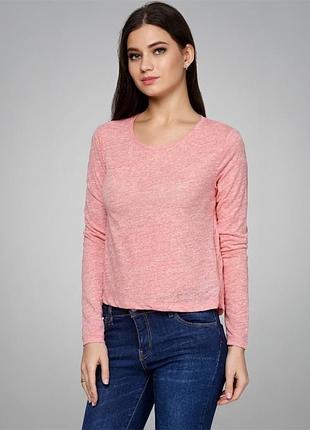 Новый розовый лонгслив / блузка stradivarius с плиссе, размер m
