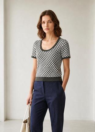 Женский топ джемпер из жаккарда zara