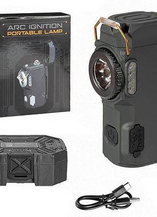 Фонарь multifunctional d50-smd black, li-ion аккум., индикация заряда, зажигалка, зу type-c, box