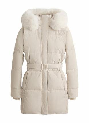 Пуховик куртка oysho primaloft belted экрю